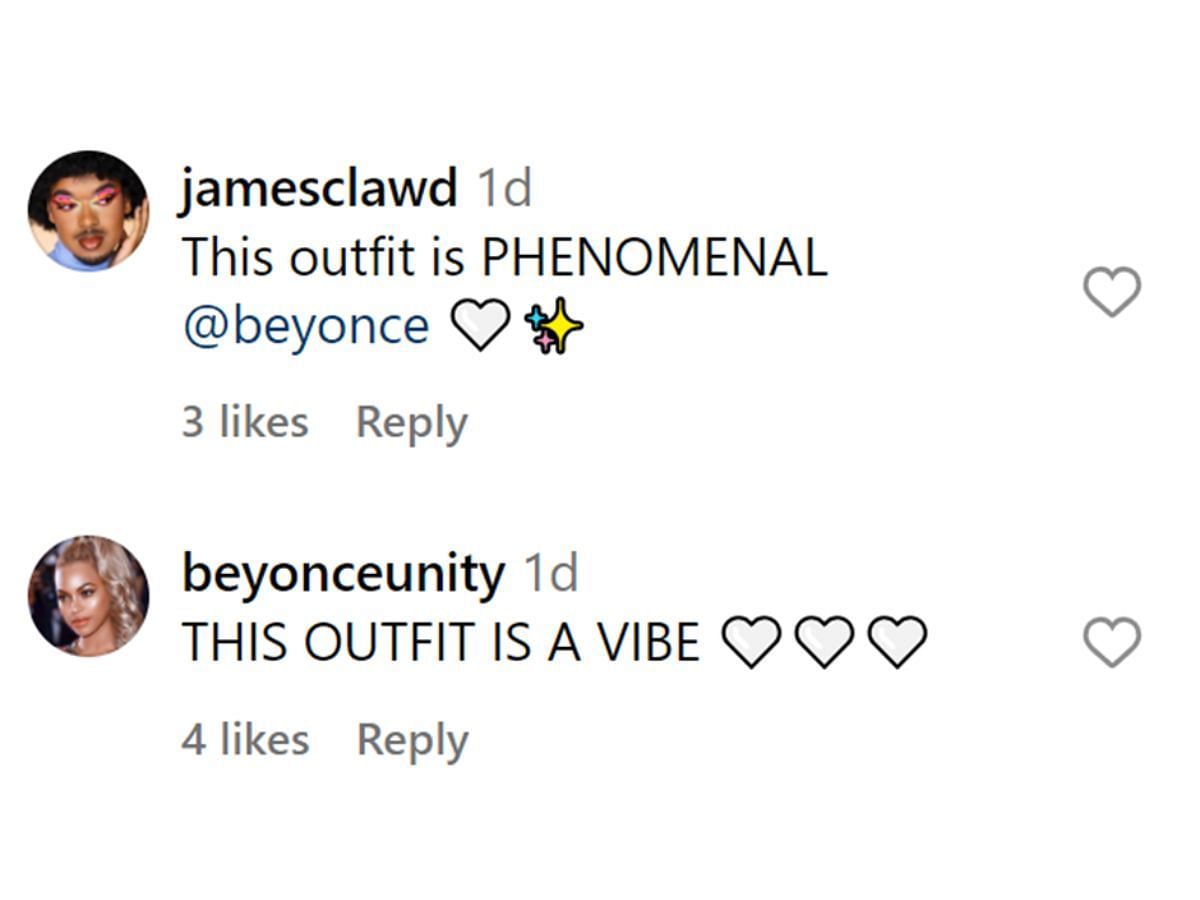 Fans love Beyonc&eacute;&#039;s custom-made outfit (Image via Instagram/@beyonce)