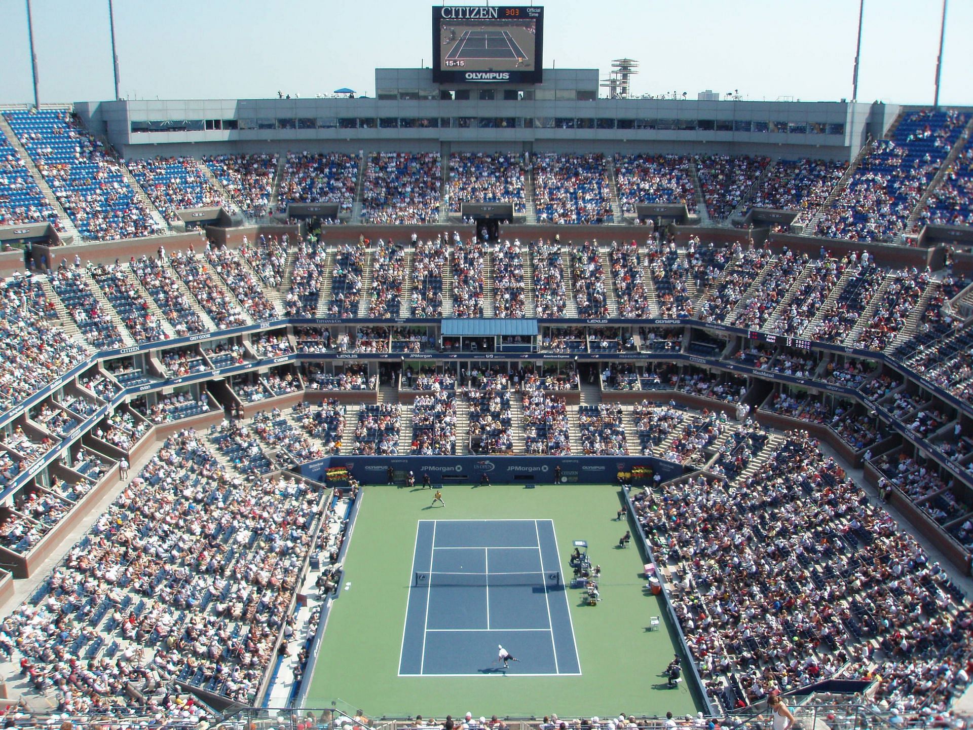 The Arthur Ashe Stadium at the US Open