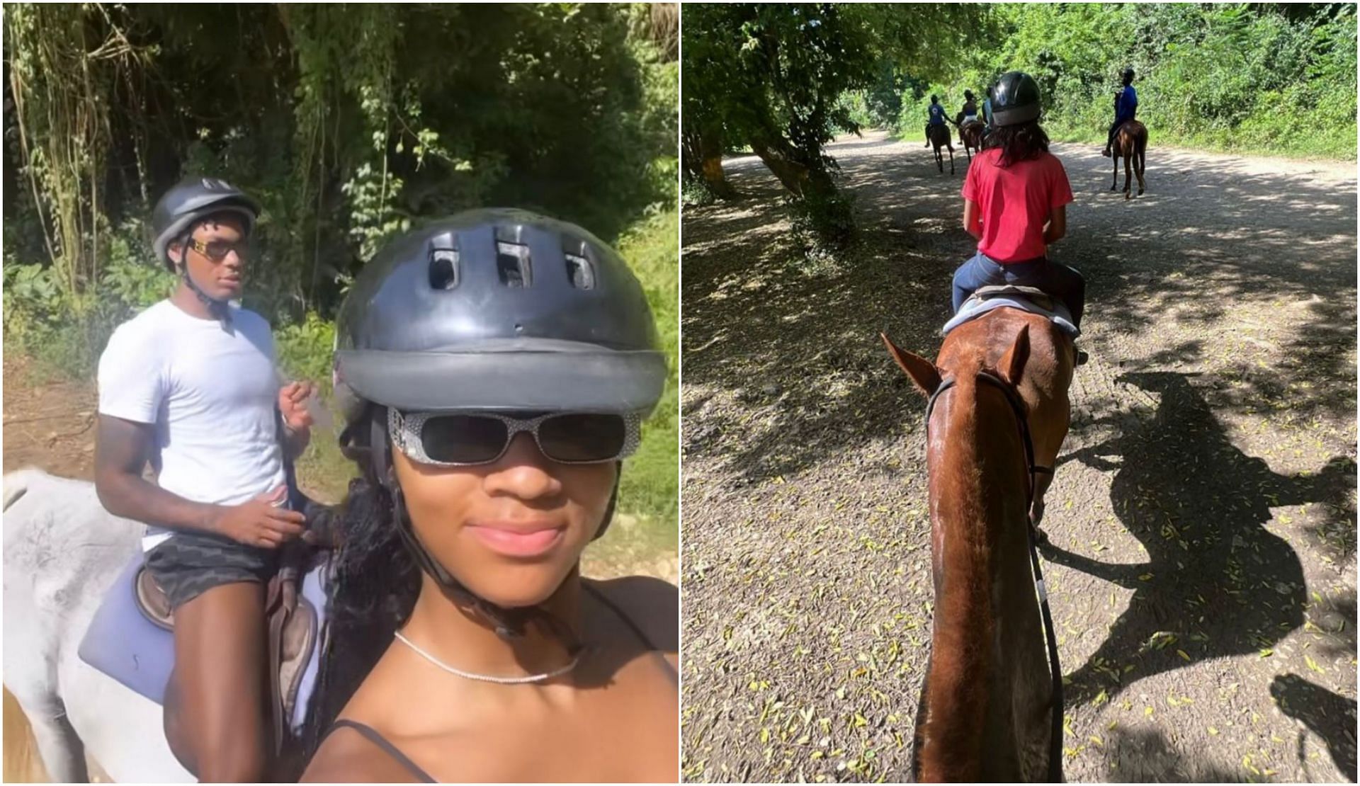 LSU star Angel Reese goes horseback riding with boyfriend Cam'Ron