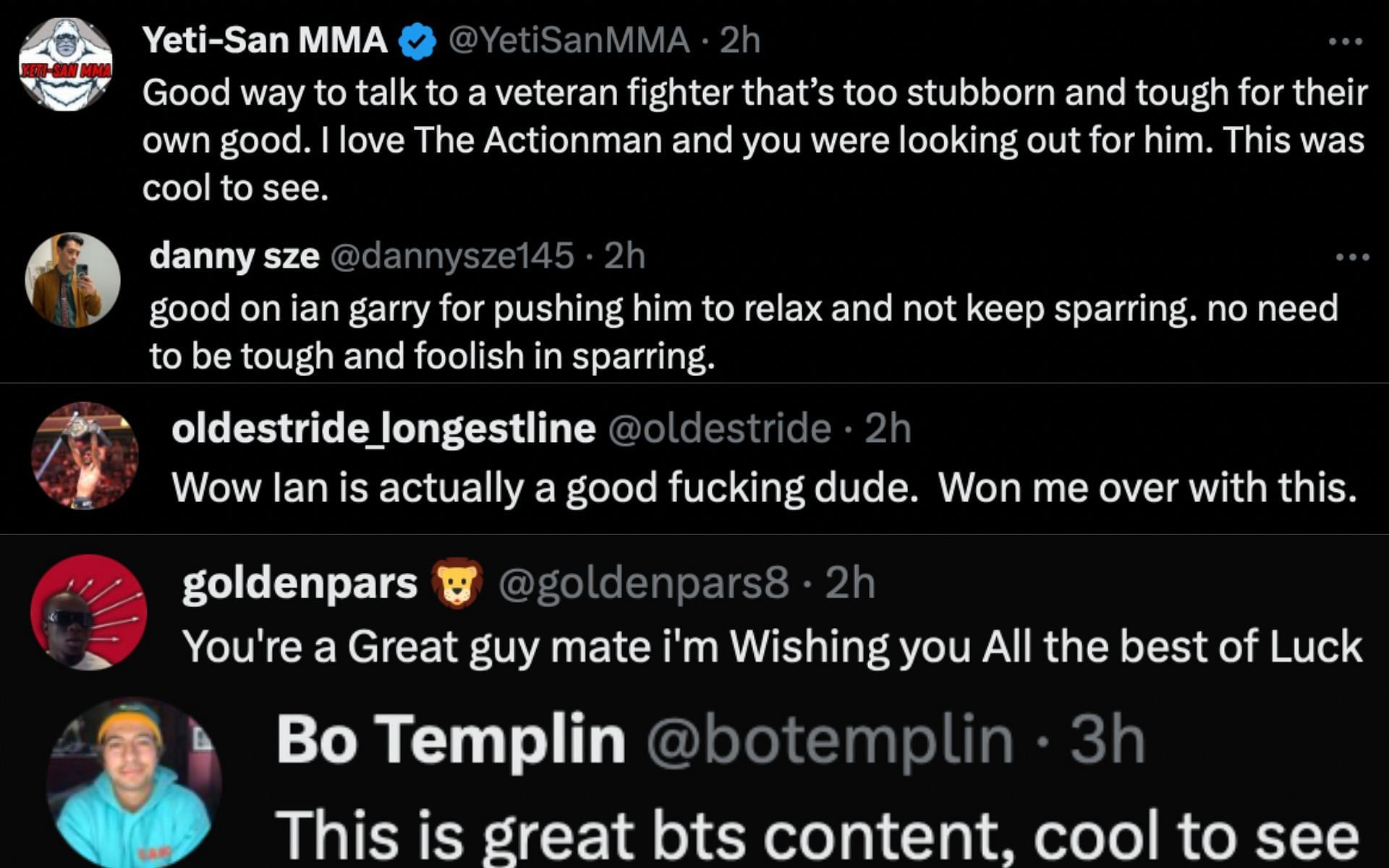 Fans react to Garry and Curtis' sparring session.