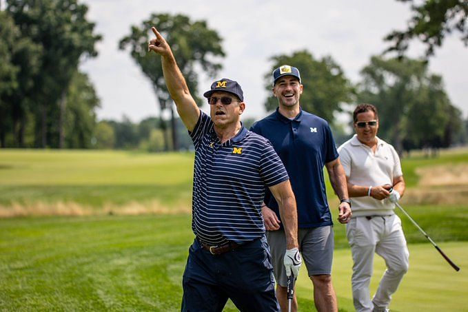 Michigan football donor wins auction golf with Jim Harbaugh, Tom Brady