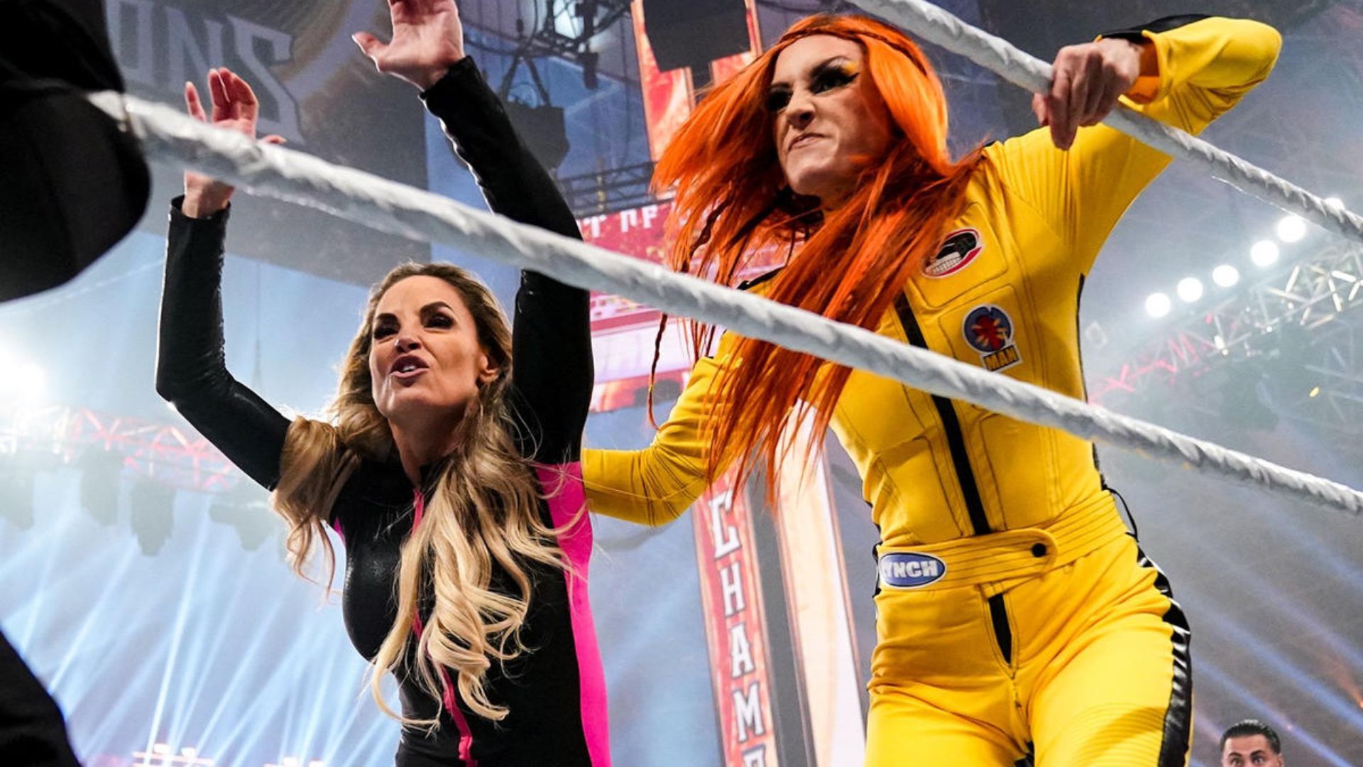 WrestlingWorldCC on X: Becky Lynch and Trish Stratus exchange