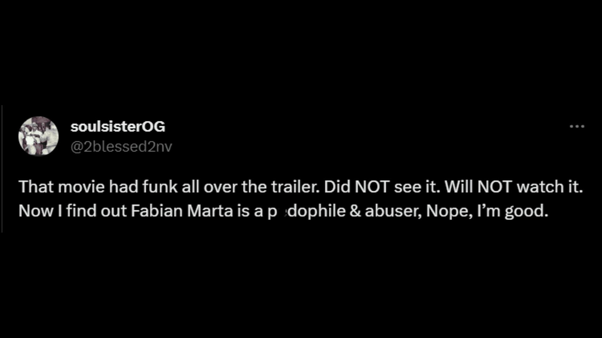 A netizen criticizes Fabian Marta. (Image via Twitter/soulsisterOG)
