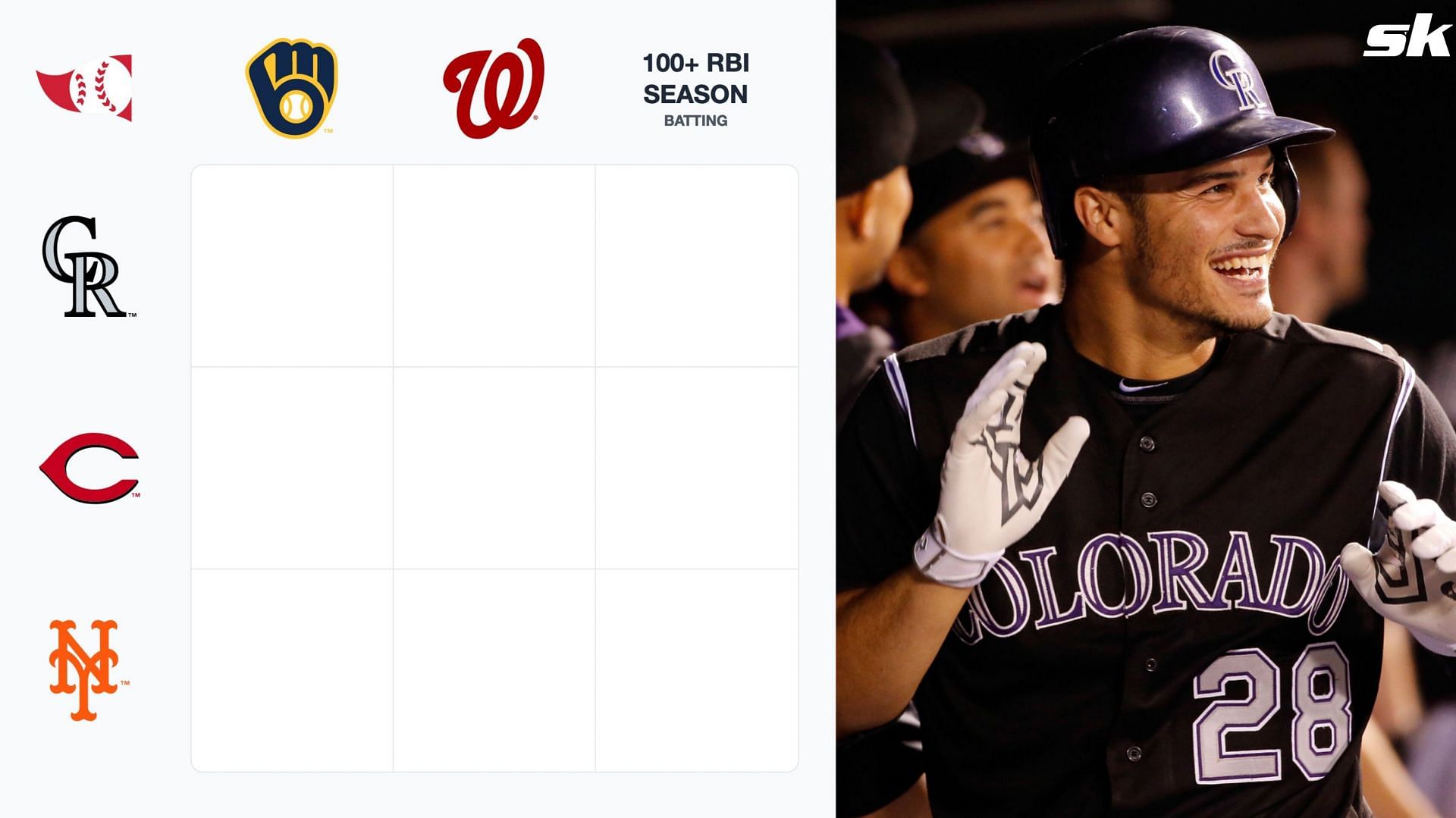 MLB Immaculate Grid Answers August 18 Rockies hitters to have recorded 100+ RBI in a season 