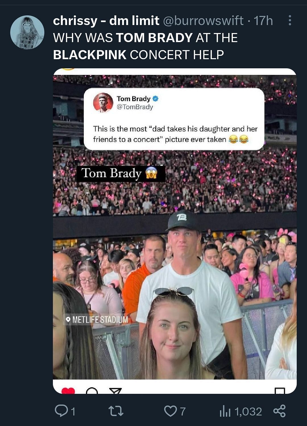 Tom Brady Spotted At BlackPink Concert In New Jersey: Photo