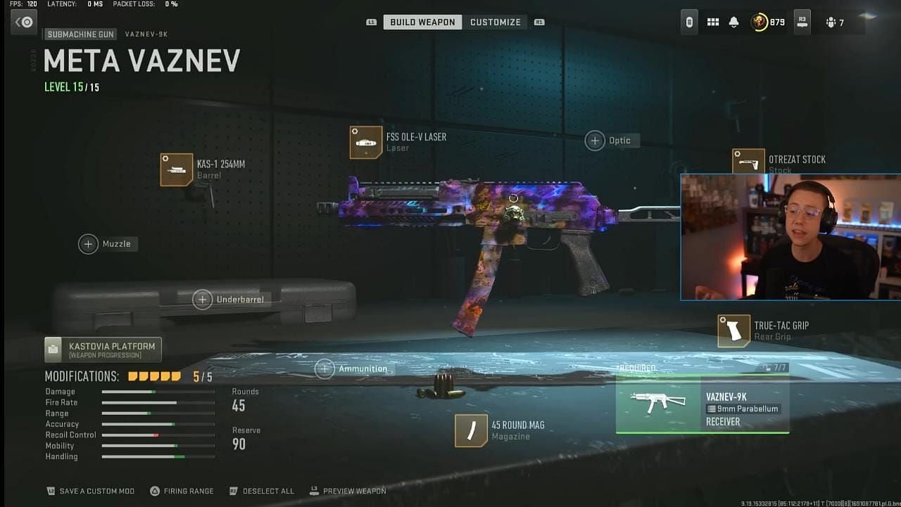 Vaznev-9K loadout in Warzone 2 (Image via Activision and YouTube/WhosImmortal)