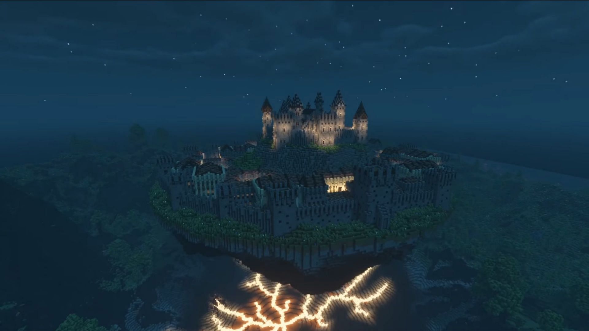 Gothic Castle/Floating island (Image via Geet Builds)