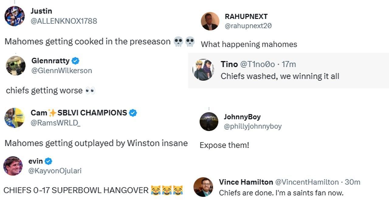 Patrick Mahomes and the Kansas City Chiefs&#039; first preseason game had fans on Twitter talking about the reigning Super Bowl champions.