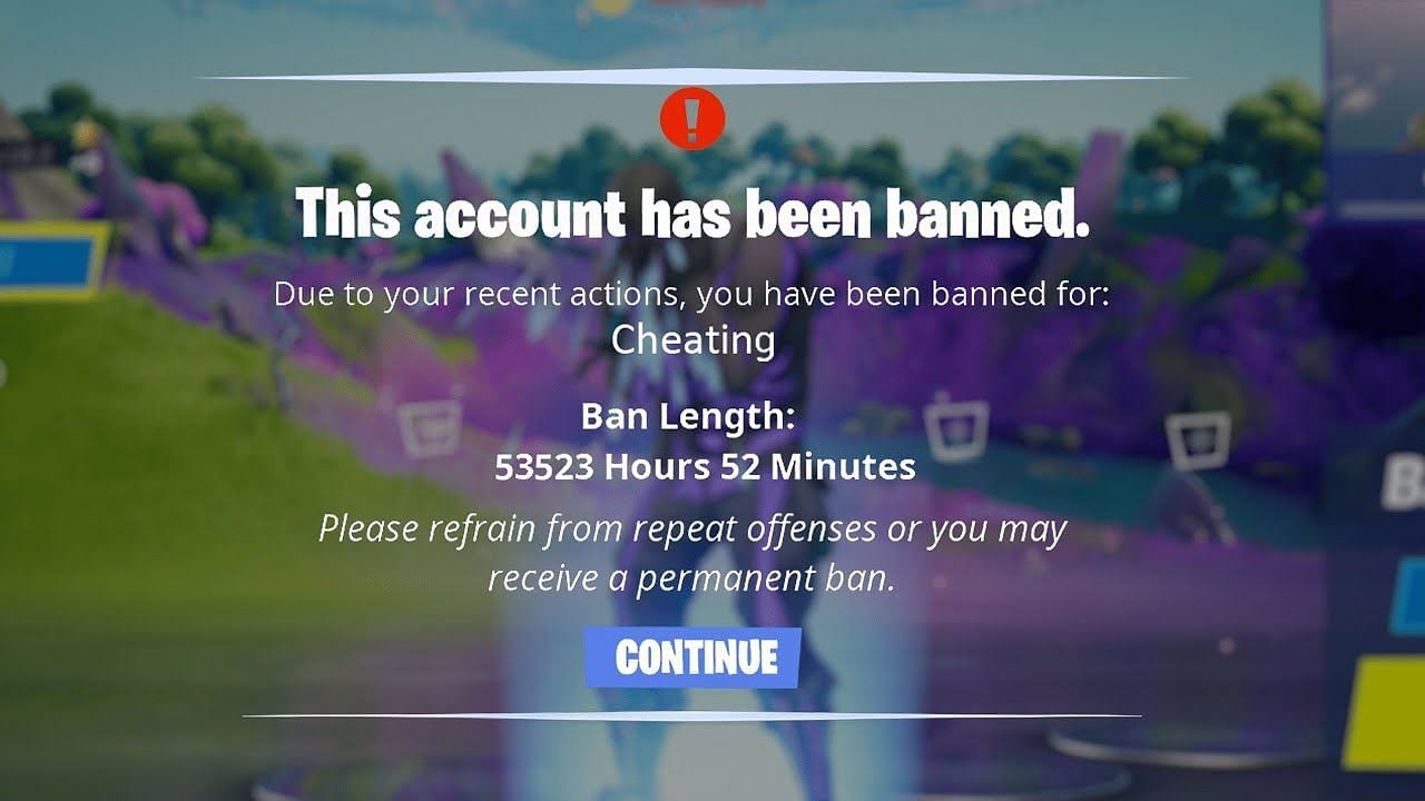 Fortnite bans are handed out for cheating (Image via McCreamy on YouTube)