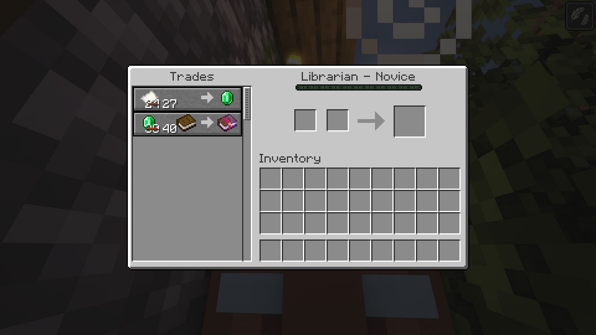 A librarian&#039;s trades in Minecraft (Image via Mojang)