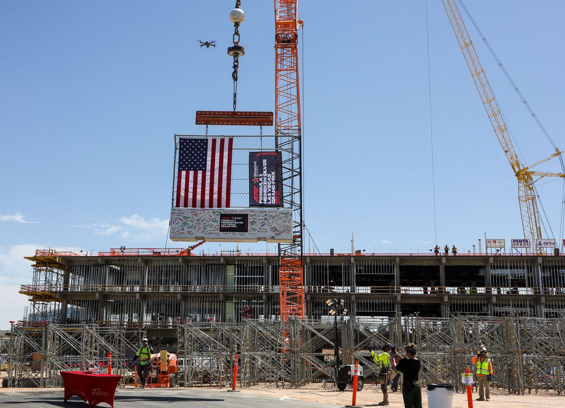 Formula 1 Las Vegas Grand Prix Paddock Building Topping Out Ceremony