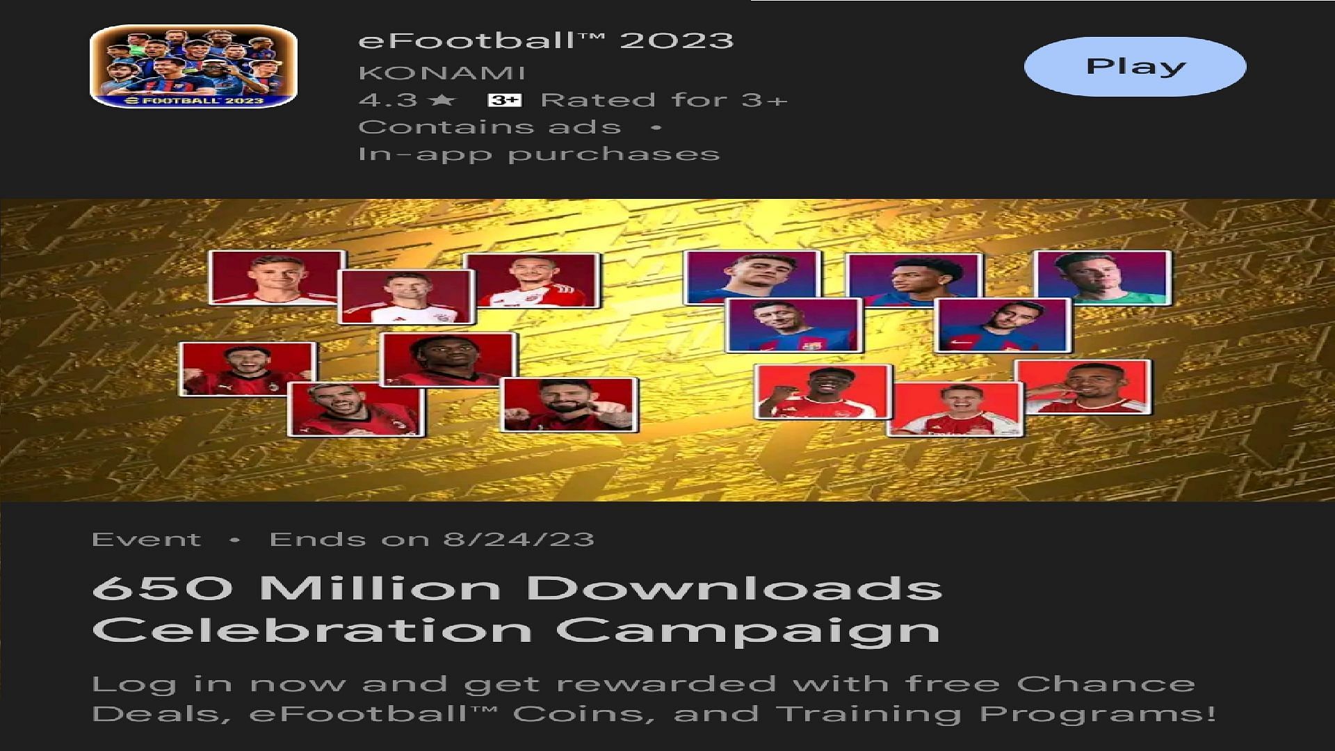650M Downloads Campaign in eFootball 2023 Mobile: Get free 650 eFootball  Coins, GP, and more