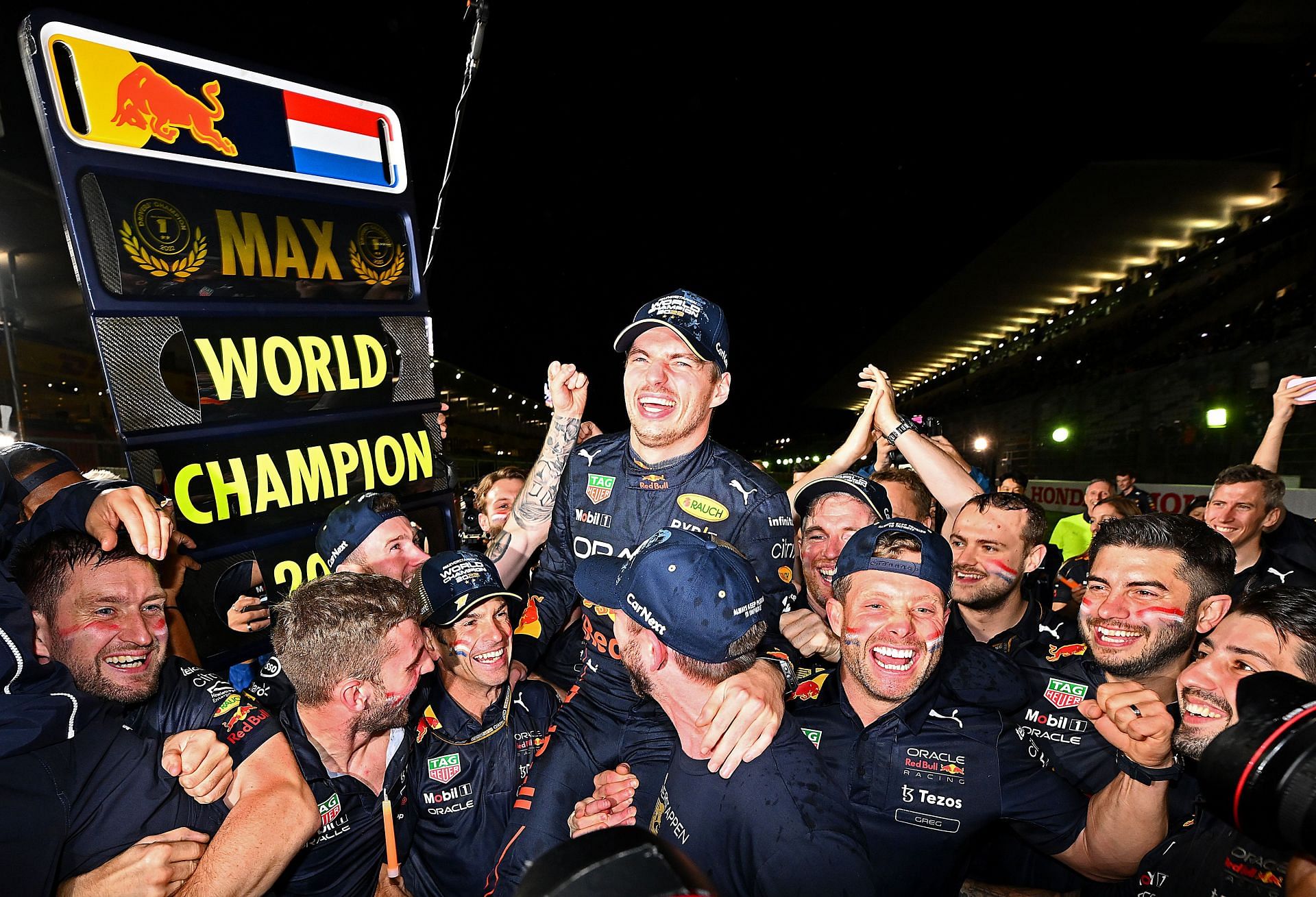 Max Verstappen after winning the 2022 F1 world championship in Japan (Photo by Clive Mason/Getty Images)