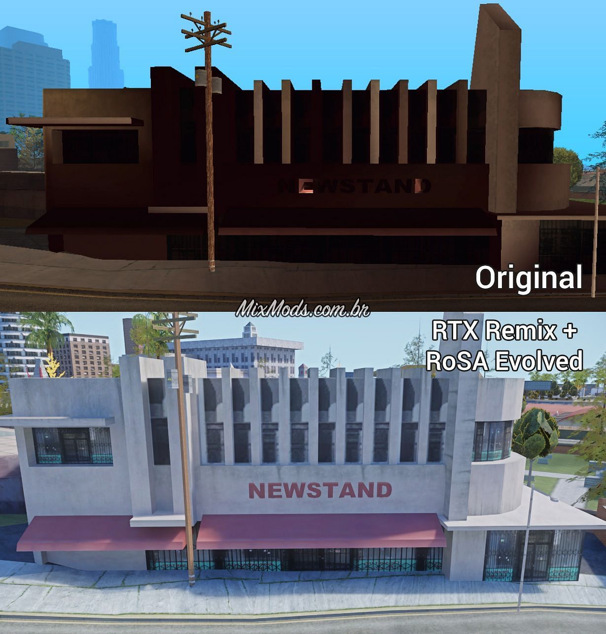 Original graphics is on top, while the modified version with RoSA Evolved is on the bottom (Image via MixMods)