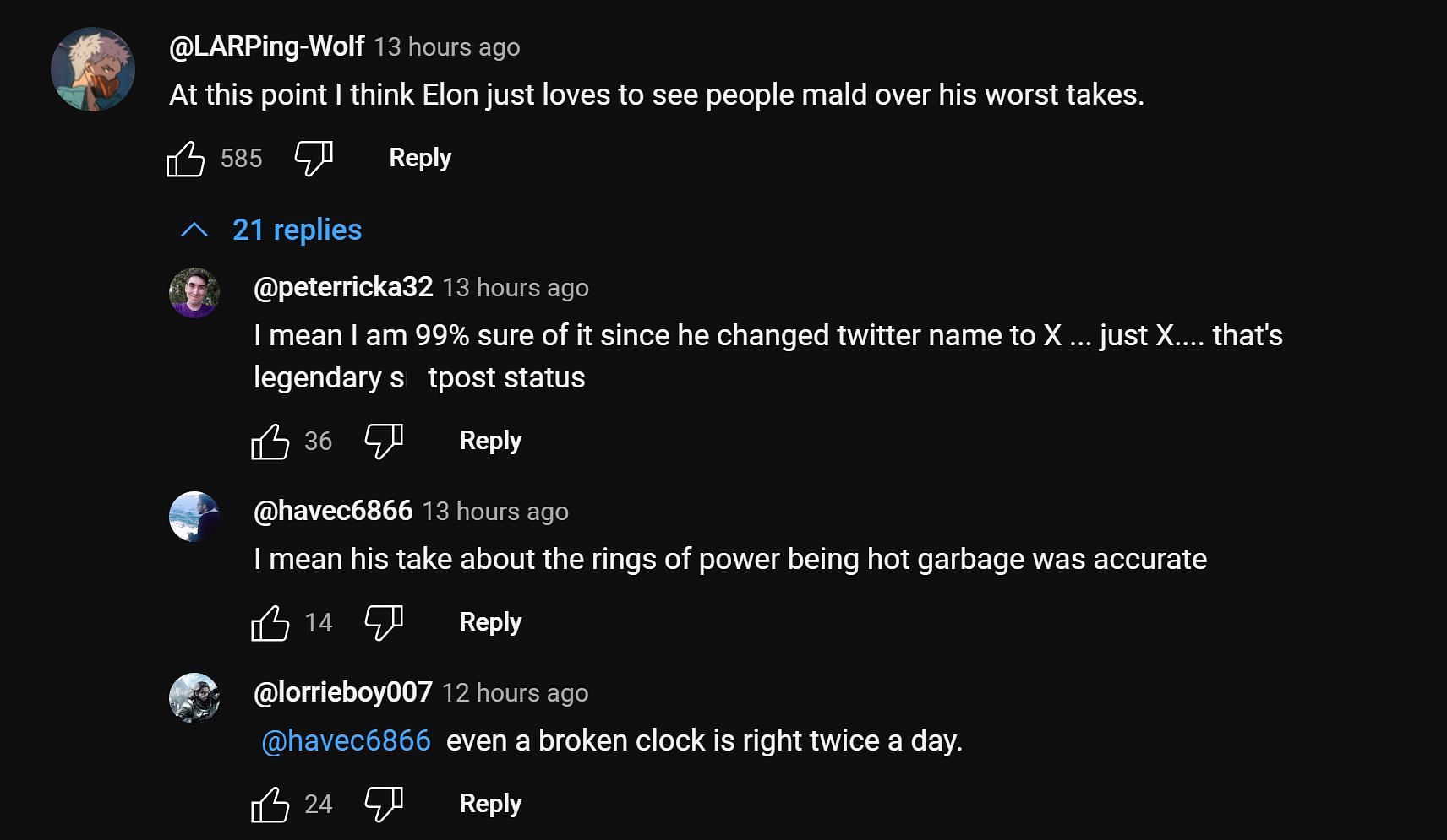 YouTube community discussing Elon Musk&#039;s recent tweet about Diablo 4, 2/4 (Image via YouTube)