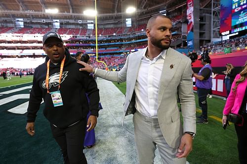 Dak Prescott at Super Bowl LVII - Kansas City Chiefs v Philadelphia Eagles