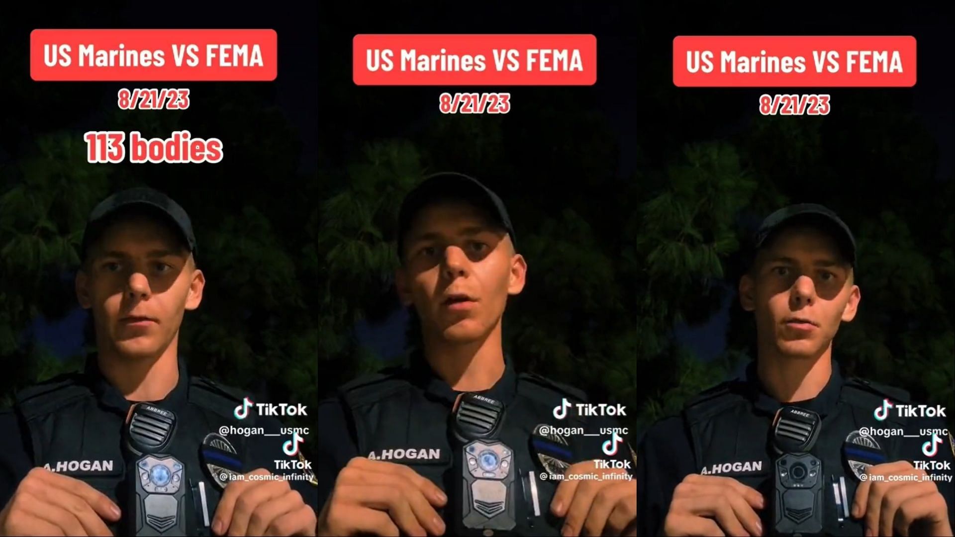 Claim of the US Marines attacking FEMA convoy debunked (Image via Xx17965797N/Twitter)