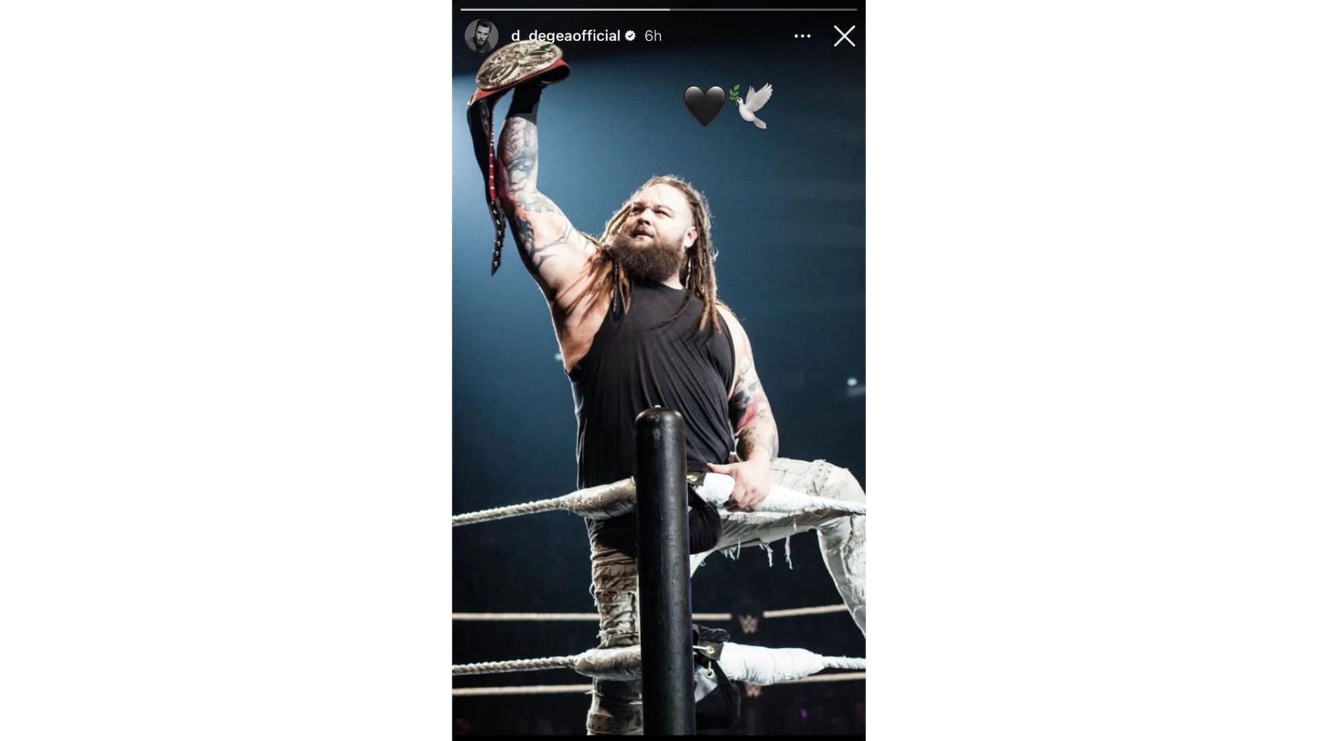 David de Gea&#039;s instagram story paying tribute to Bray Wyatt.