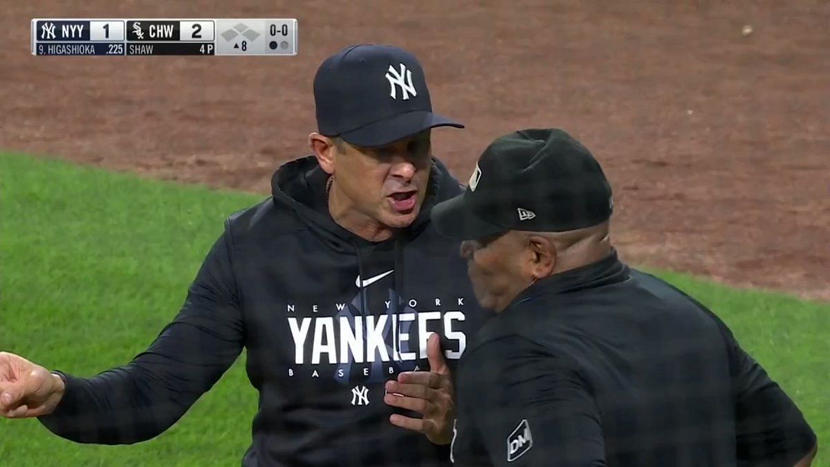 Yankees manager Aaron Boone admits he is embarrassed by his comical  impersonation of umpire Laz Diaz in White Sox loss: 'I don't like doing  that