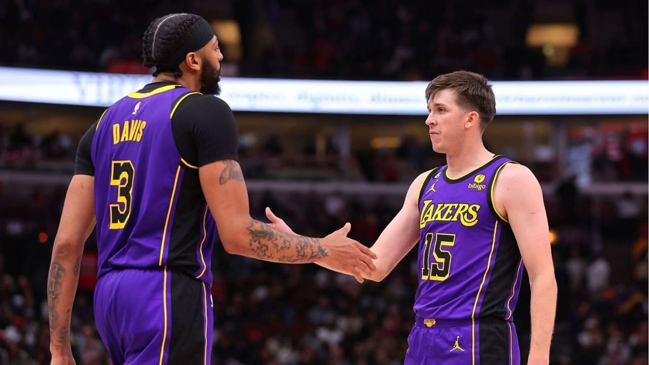 Anthony Davis and Austin Reaves of the LA Lakers