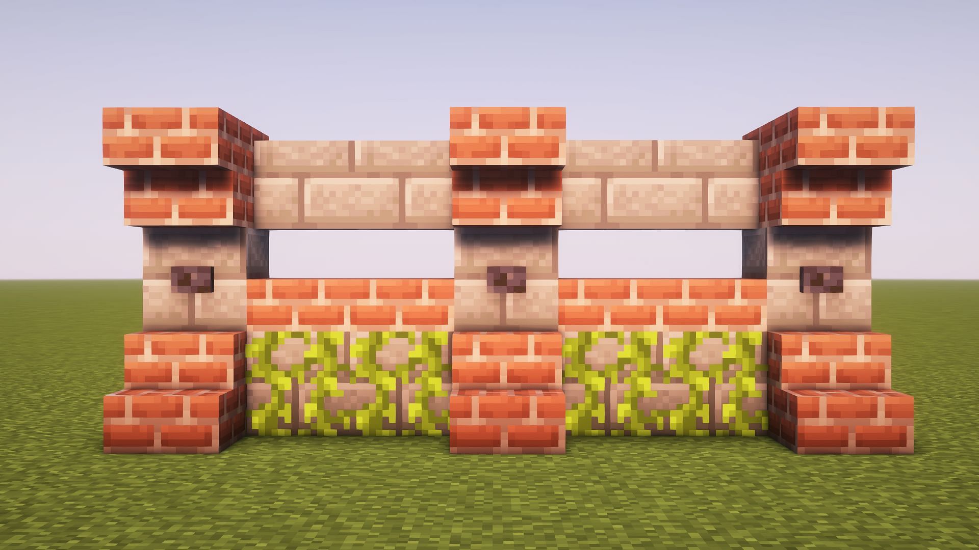Red brick wall in Minecraft (Image via Mojang)