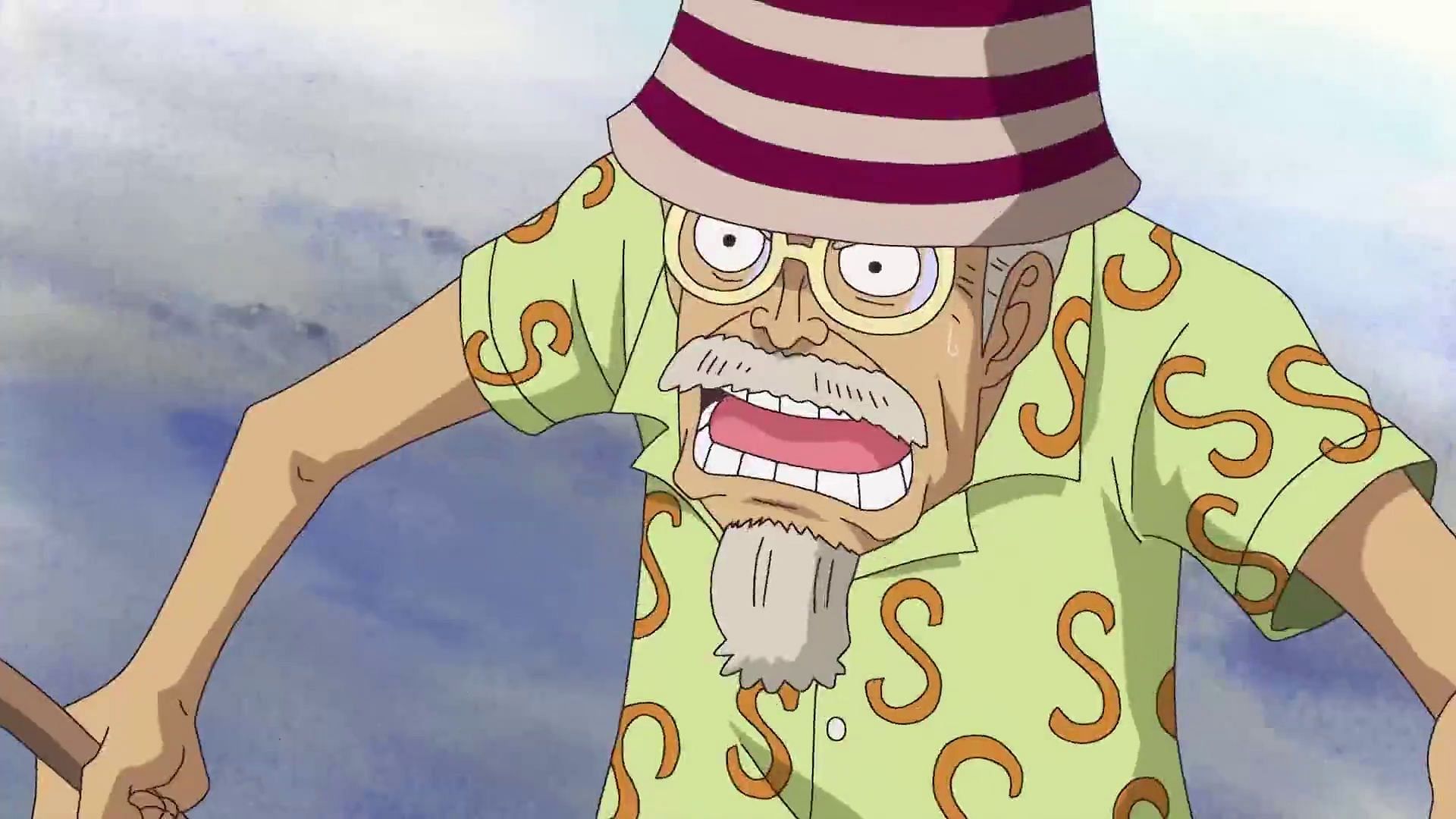 Foosha Village mayor Woop Slap as seen in the series&#039; anime (Image via Toei Animation)