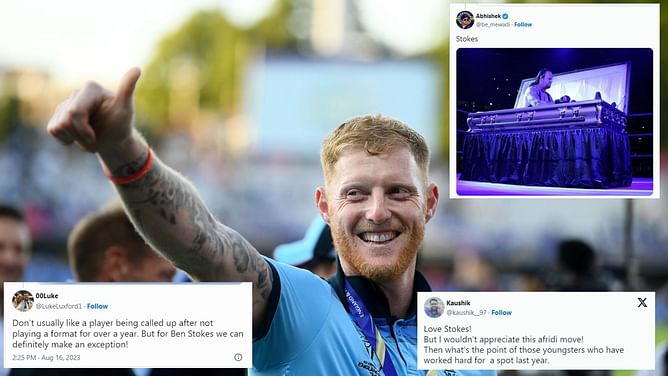 "Welcome back to ODI Cricket, Ben Stokes" - Twitter reacts as the all-rounder reverses his retirement ahead of New Zealand series and World Cup