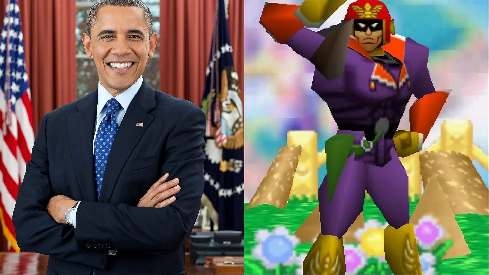 Image featuring Obama and Captain Falcon