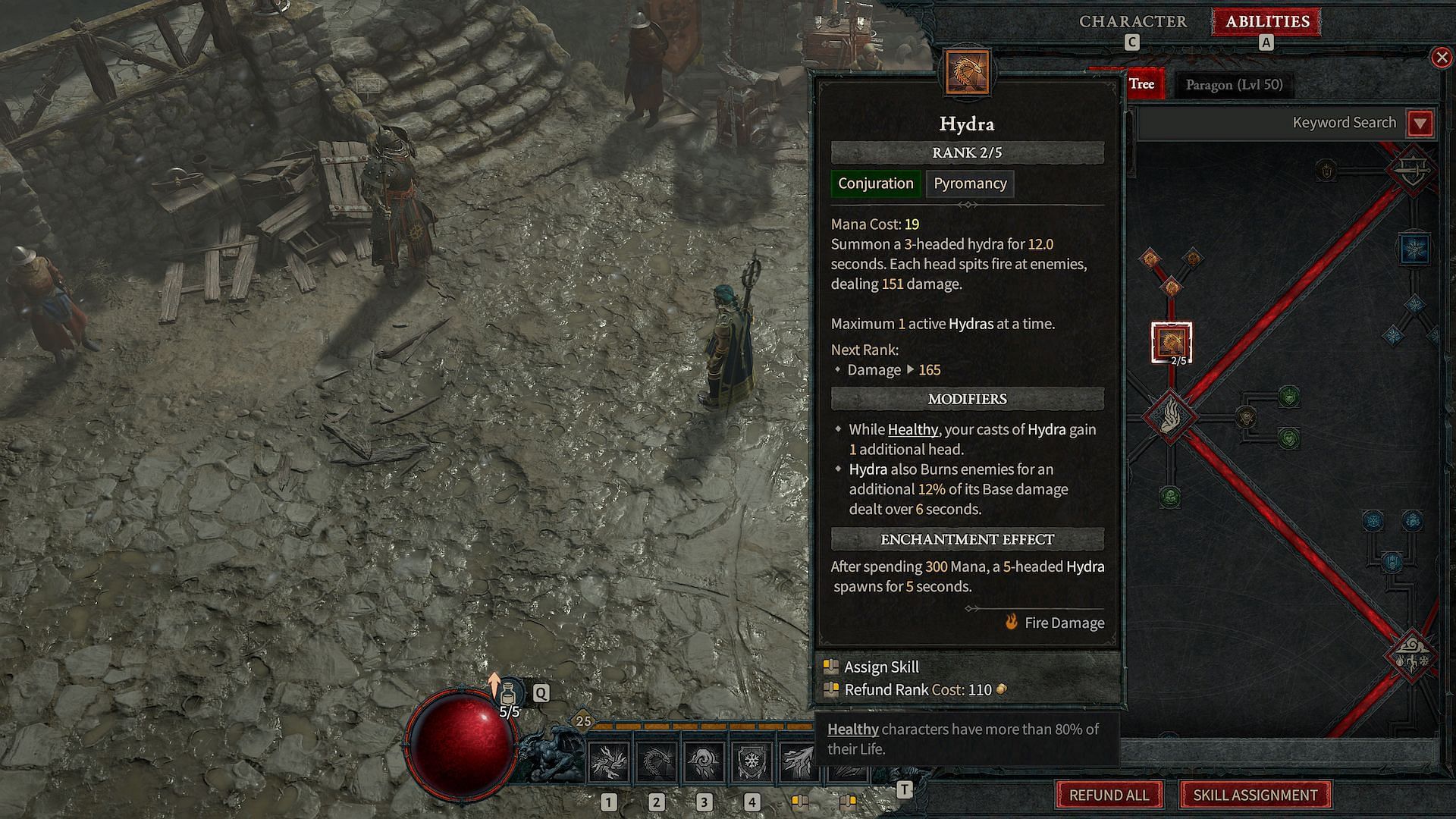 Hydra is one of the crucial skills for this build (Image via Diablo 4)