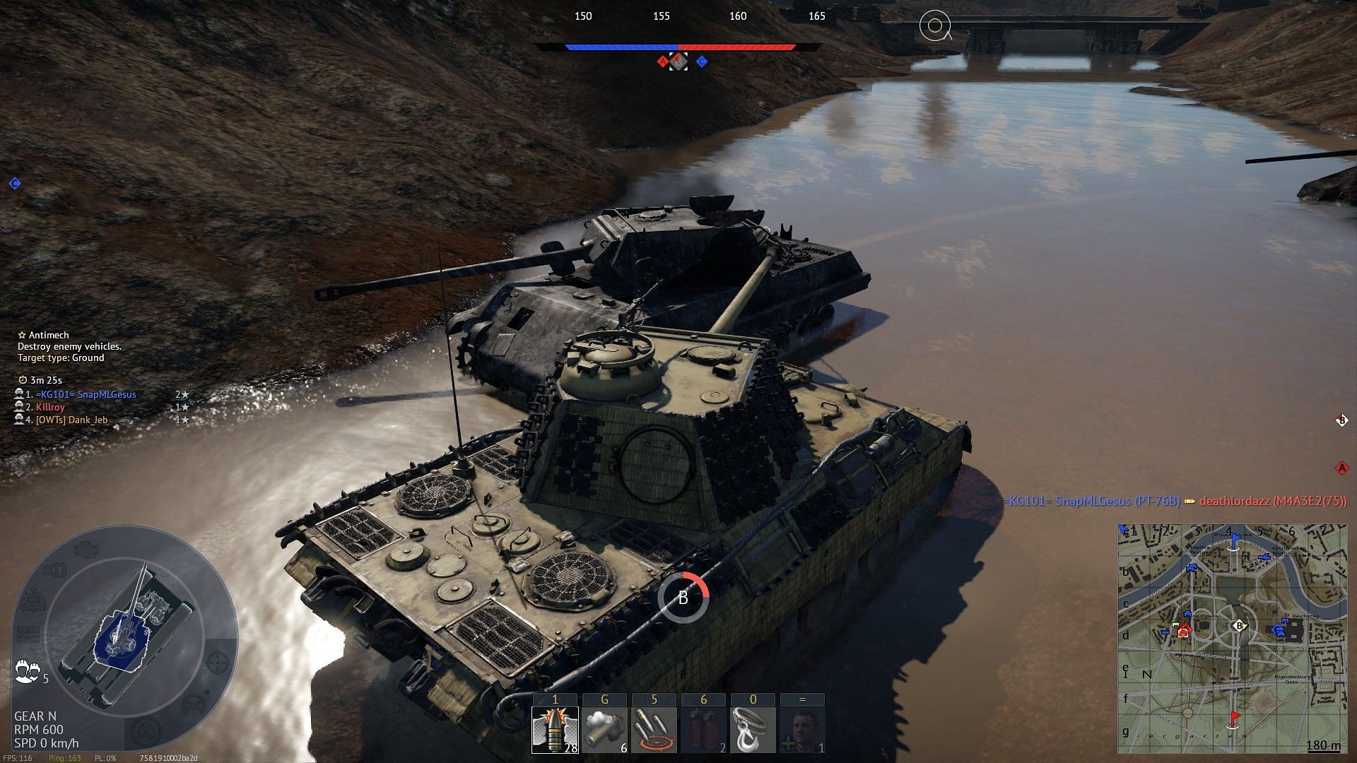You must try to park the tank at an angle and then fire (Image via War Thunder)