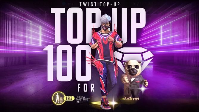 Free Fire MAX TWIST Top-Up event: Get free Chroma Twist Twist emote and Rubescent War bundle