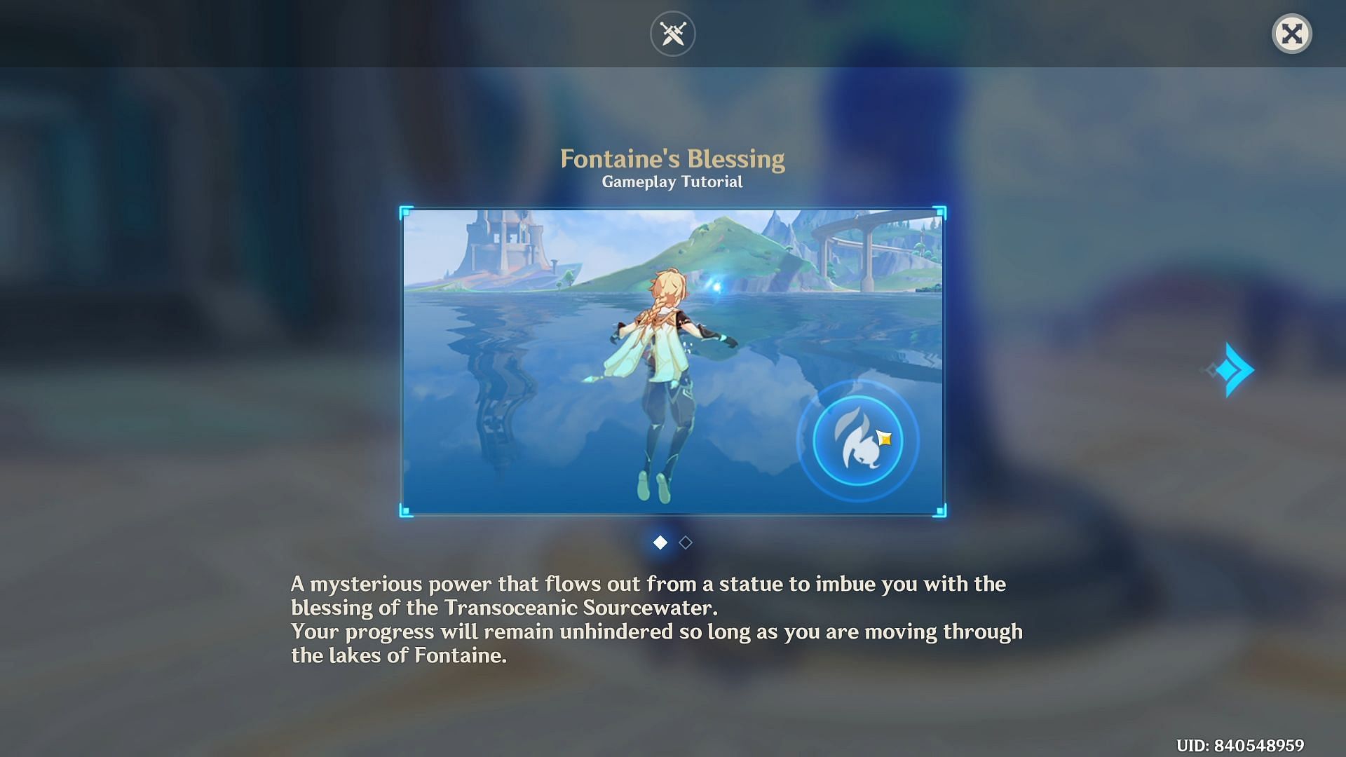 Fontaine&#039;s Blessing (Image via HoYoverse)