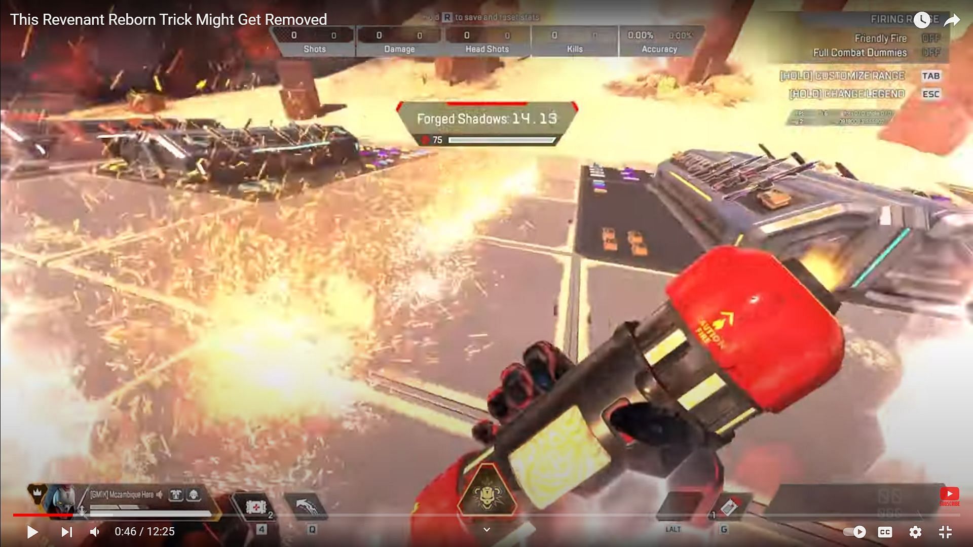 Thermite grenade affecting Revenant during his Ultimate ability (Image via youtube.com/thegamingmerchant)