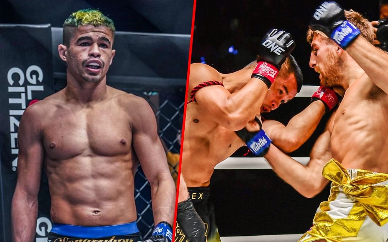 Fabricio Andrade (left) and Jonathan Haggerty fighting Nong-O (right) | Image credit: ONE Championship