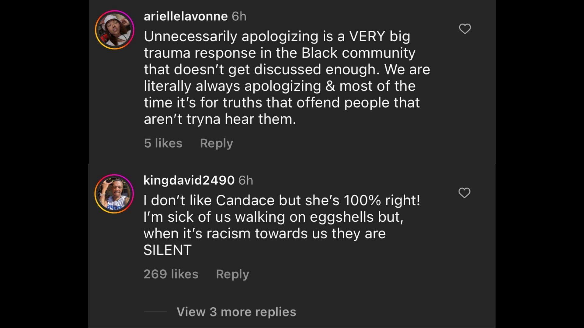 Netizens agree with Candace Owens (Images via Instagram)