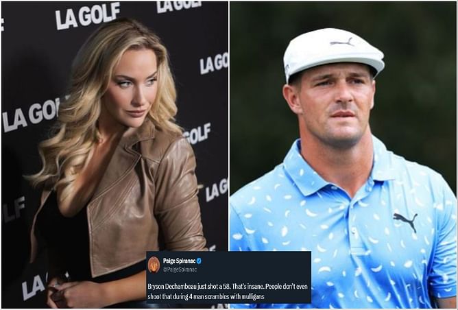 "That’s insane" - Paige Spiranac reacts to Bryson DeChambeau's record-breaking 58 at LIV Golf Greenbrier