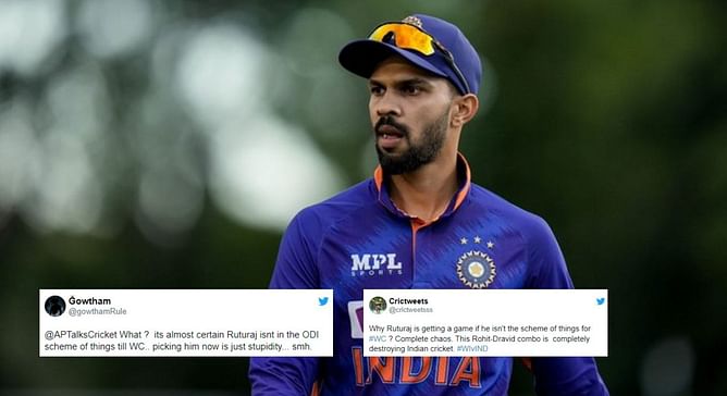 "Picking him now is just stupidity" - Fans erupt as Ruturaj Gaikwad is drafted into India playing XI for IND vs WI 3rd ODI
