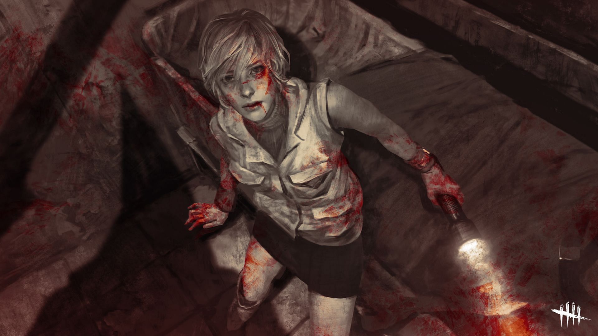 Cheryl with a flashlight in official lore art for Dead By Daylight (Image via Behaviour Interactive)