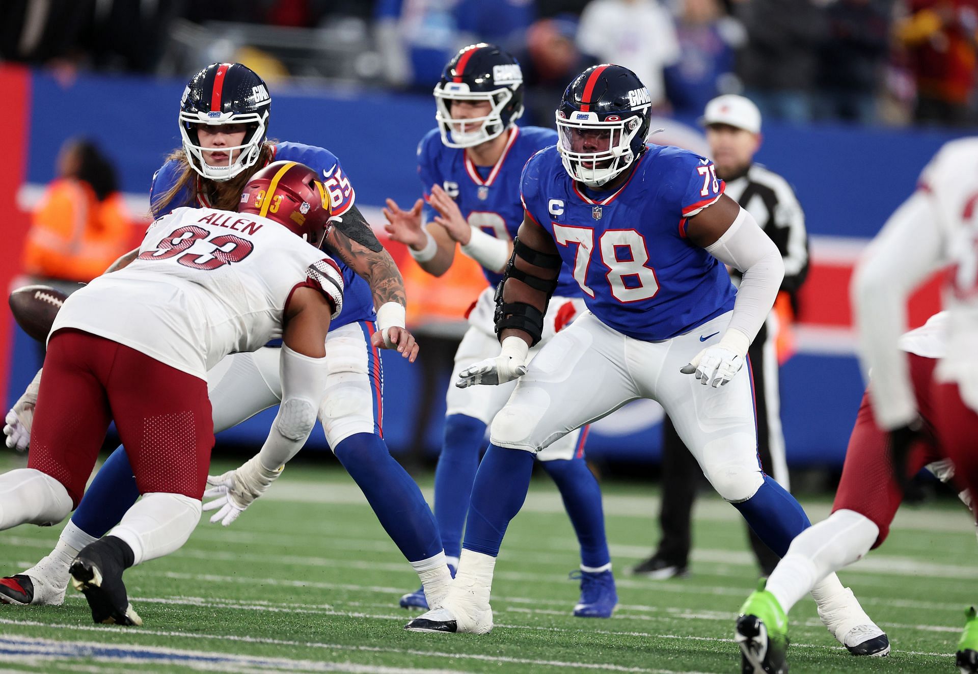 Andrew Thomas during Washington Commanders v New York Giants