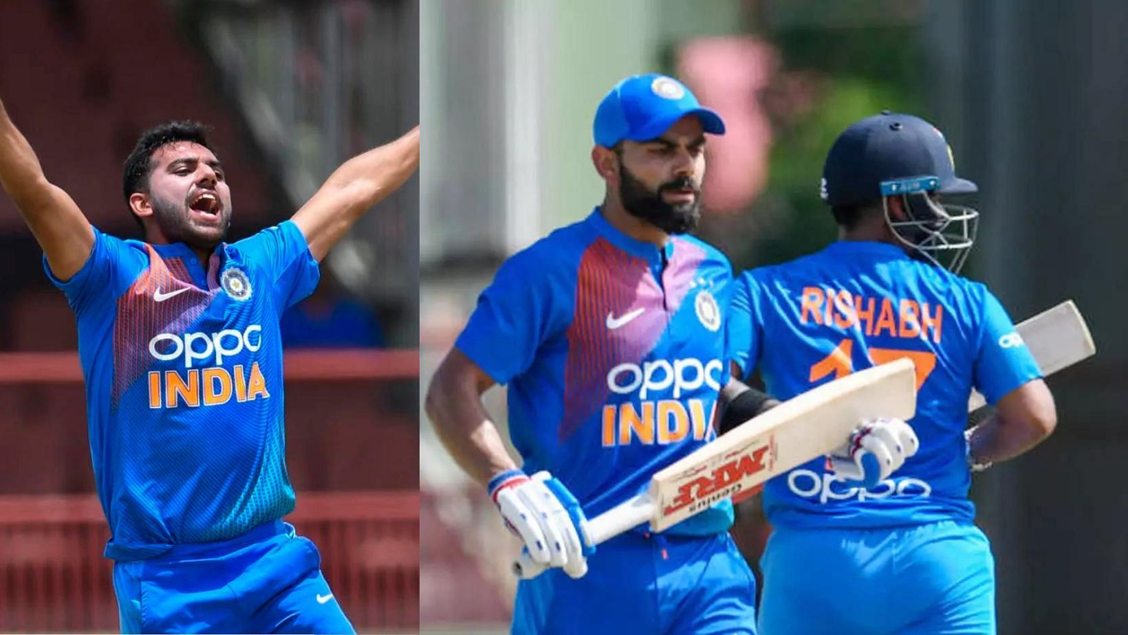 Deepak Chahar, Virat Kohli and Rishabh Pant were India