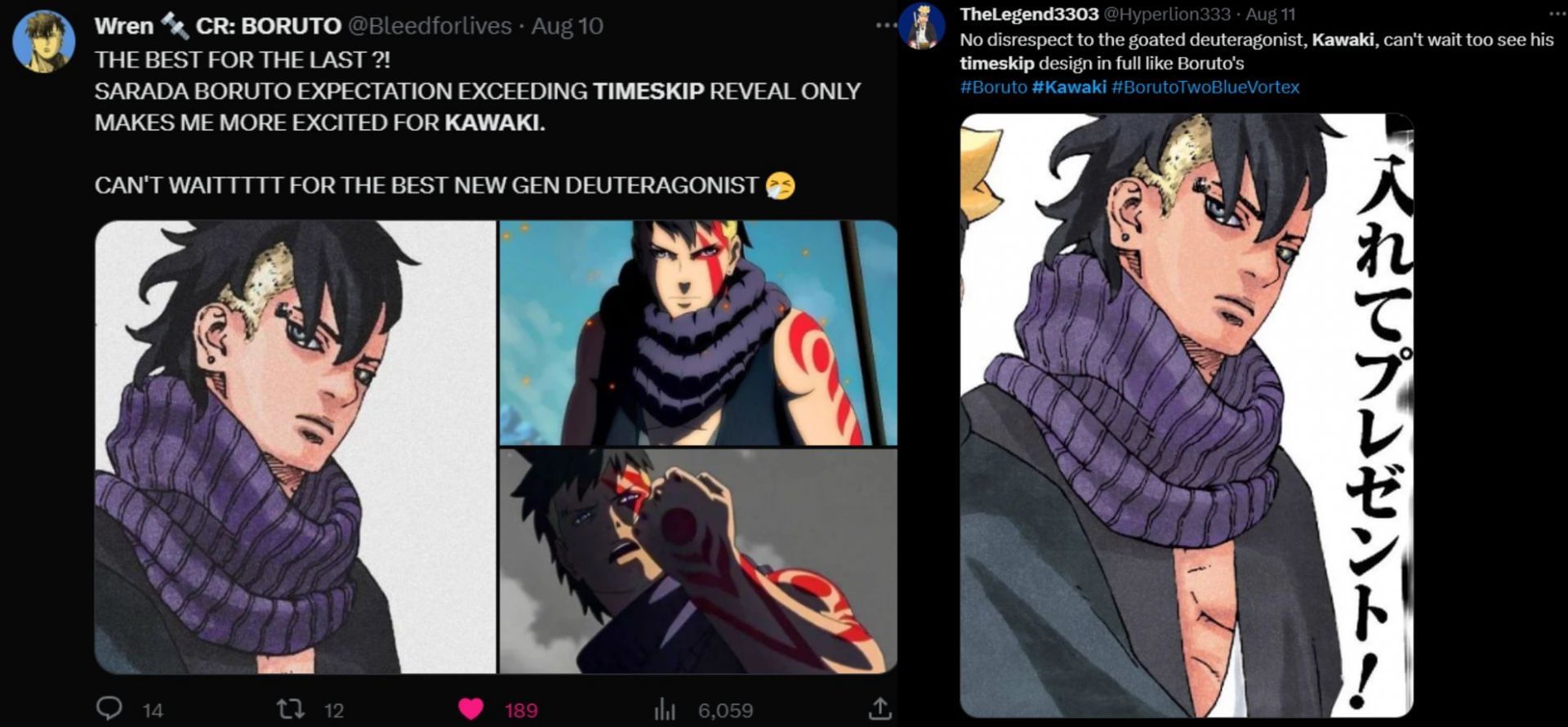 Fans are eagerly waiting for Kawaki&#039;s timeskip design reveal (Image via Twitter)