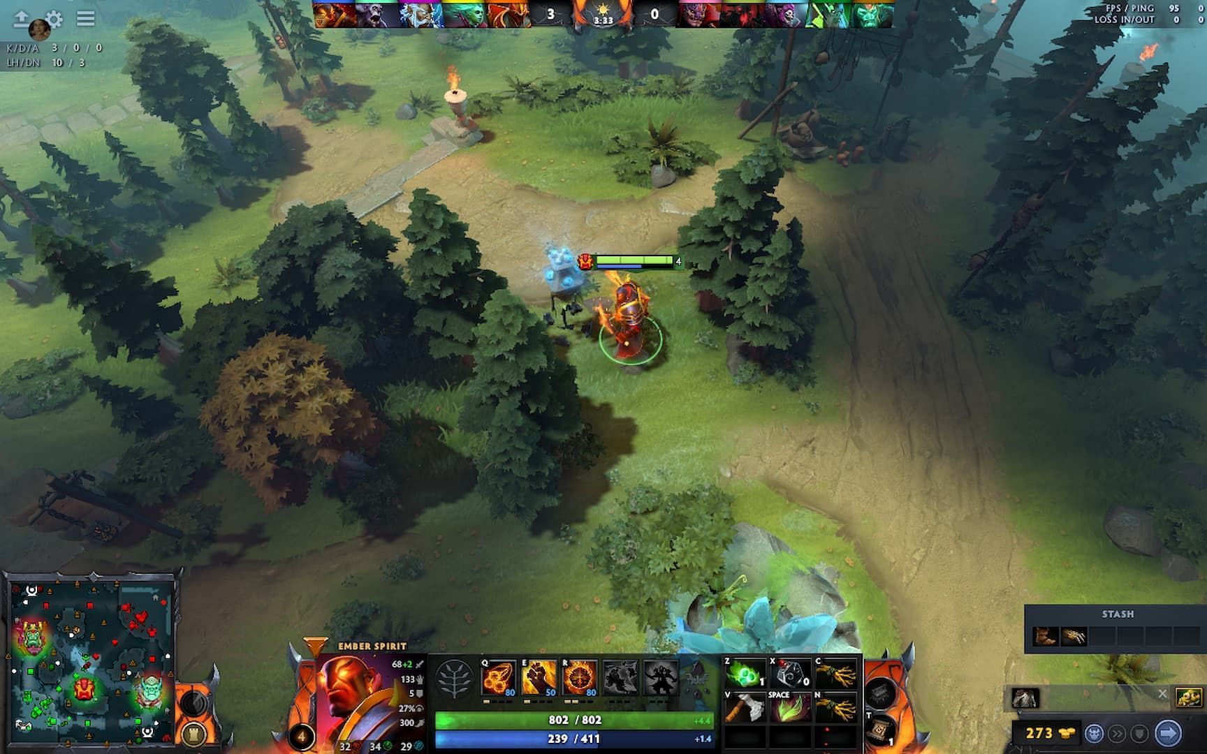 The Watcher in the Radiant midlane in Dota 2 patch 7.34 is a crucial tool in scouting out ganks (image via Valve)