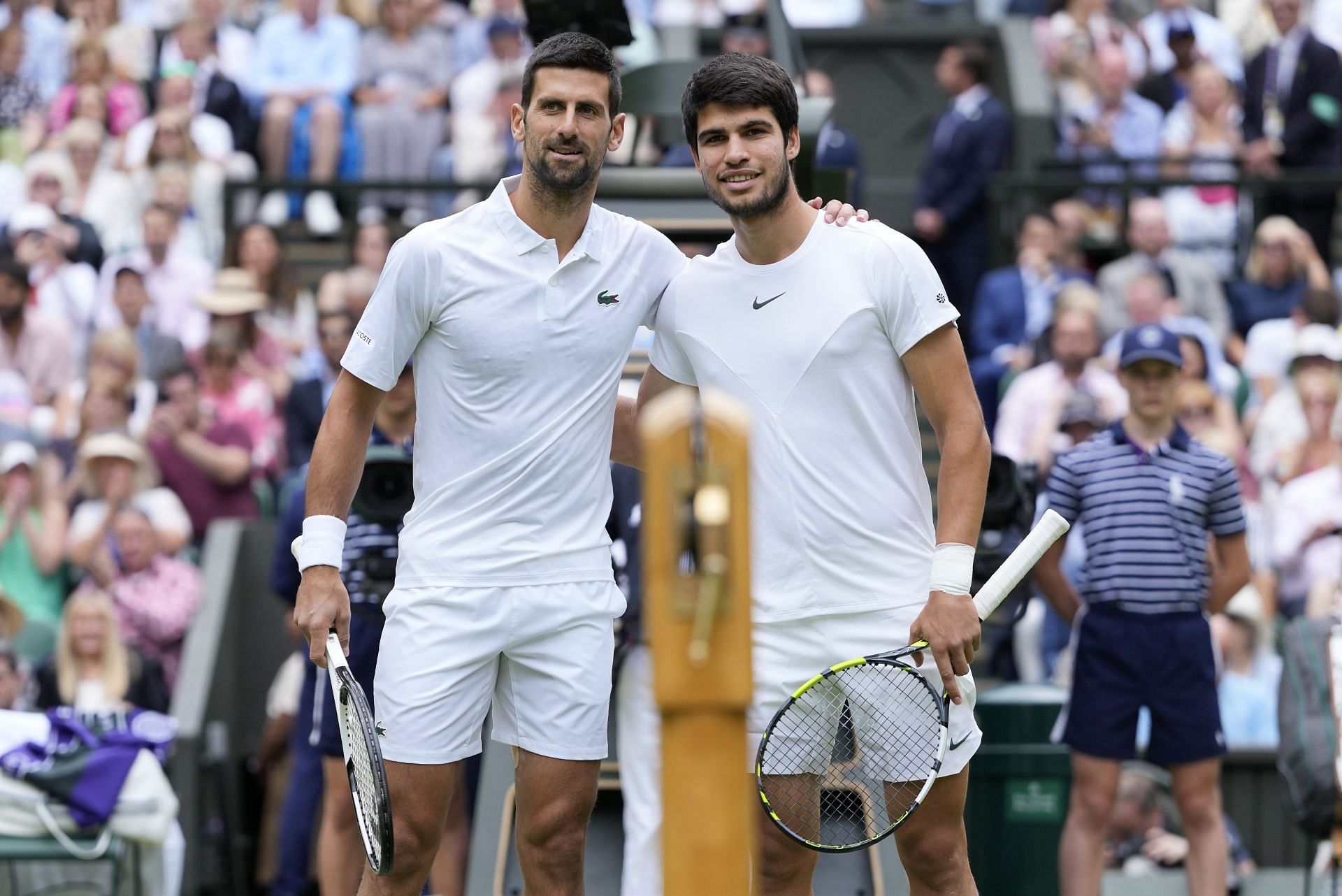Novak Djokovic and Carlos Alcaraz at Wimbledon 2023