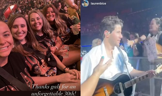IN PHOTOS: Alex DeBrincat's wife Lyndsey enjoys front row seats at Jonas Brothers concert