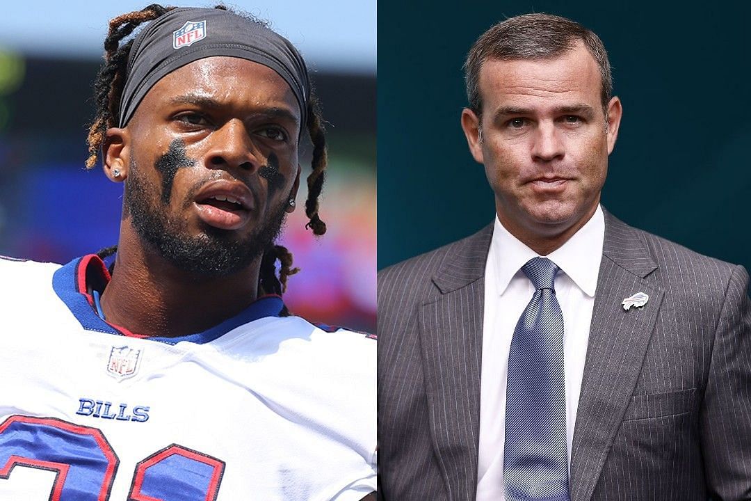 Damar Hamlin, left, Brandon Beane, right 