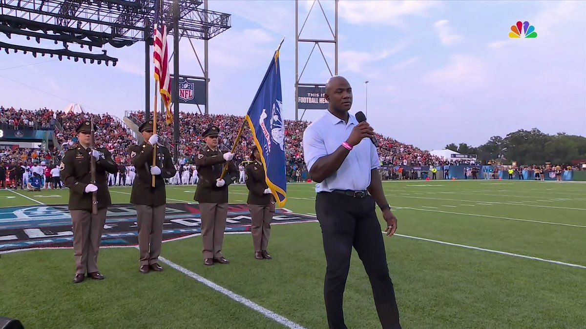 NFL legend DeMarcus Ware takes crack at national anthem before