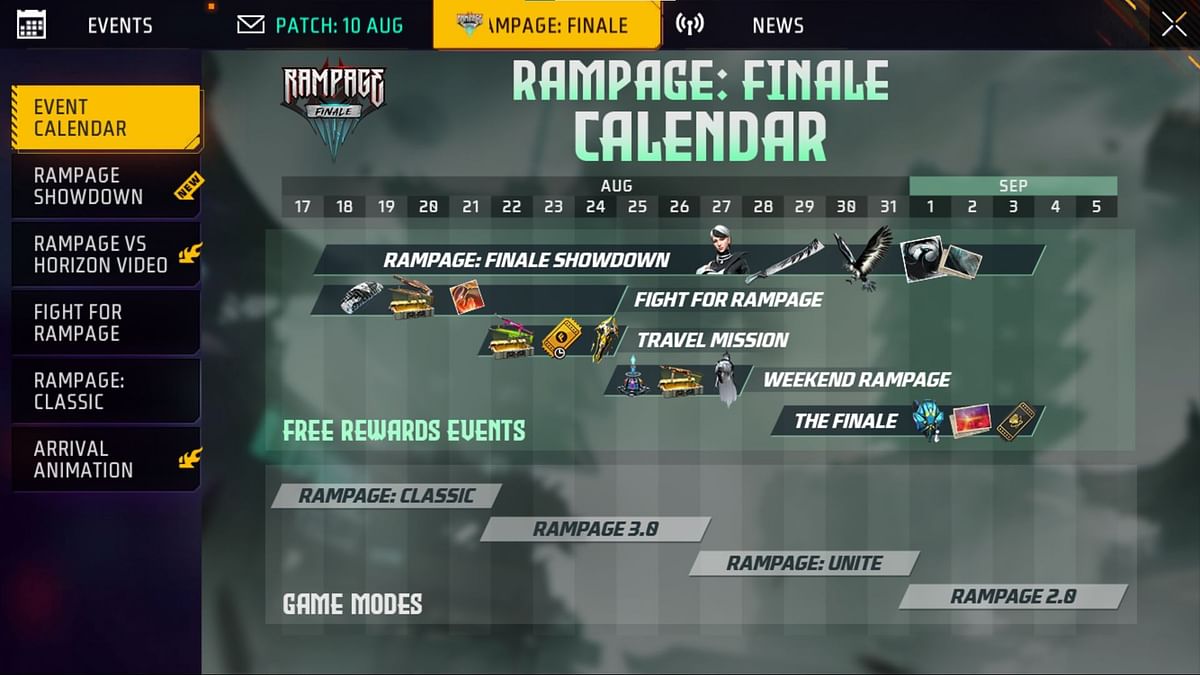 New Free Fire MAX Rampage Finale event calendar revealed (August 2023)