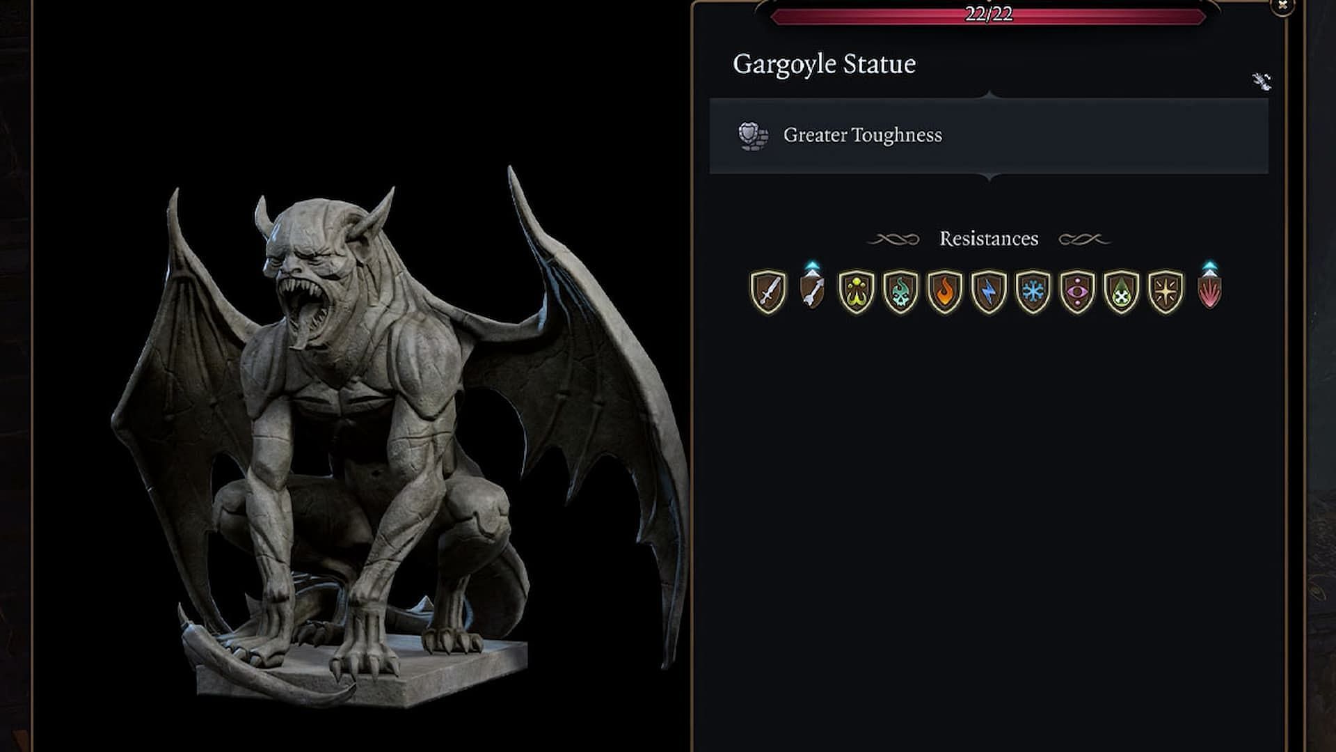 A Gargoyle Statue is a Greater Toughness structure in Baldur&#039;s Gate 3 (Image via Larian Studios)