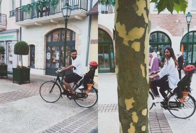 [Watch] Dinesh Karthik enjoys a cycle ride with his wife and kids in streets of the UK