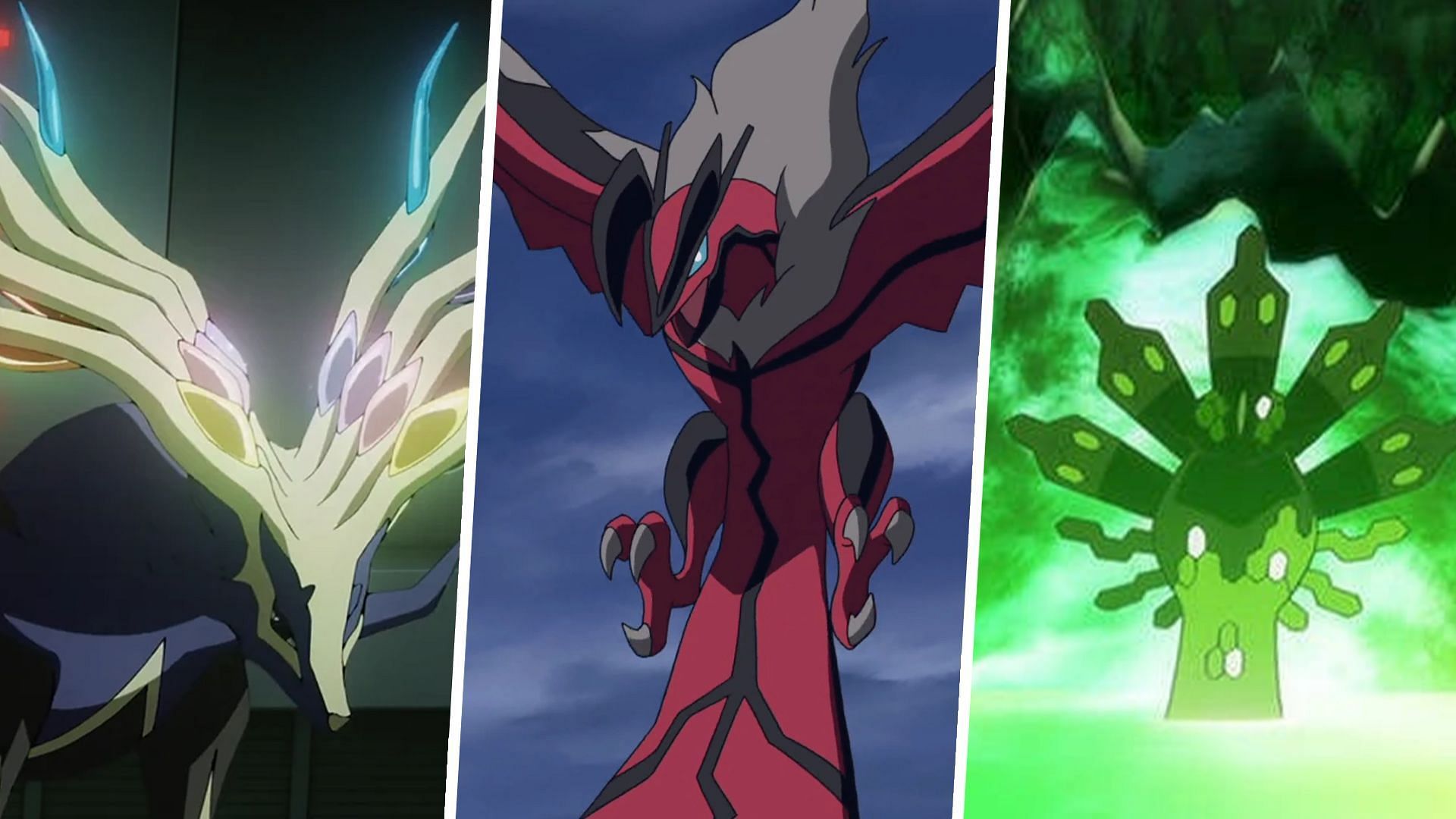 Xerneas, Yveltal, and Zygarde as seen in the anime (Image via TPC)